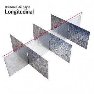 Divisor de cajón longitudinal metálico